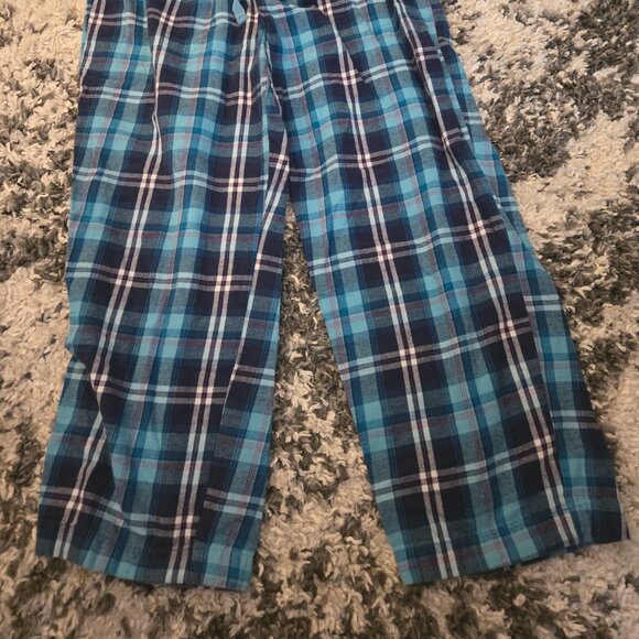 Sentiments Blue Teal Plaid Flannel Pajama Pants Cotton Loungewear XL EUC - Picture 2 of 3